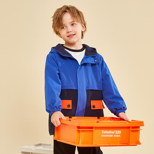 【老虎】龙之涵 儿童活力撞色加绒连帽防风衣 恒温保暖连帽防风棉服 中大童保暖上衣 A类标准 商品图7