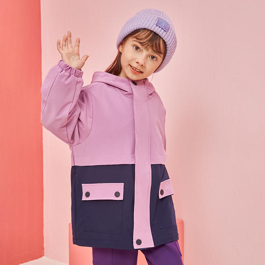 【老虎】龙之涵 儿童活力撞色加绒连帽防风衣 恒温保暖连帽防风棉服 中大童保暖上衣 A类标准 商品图8