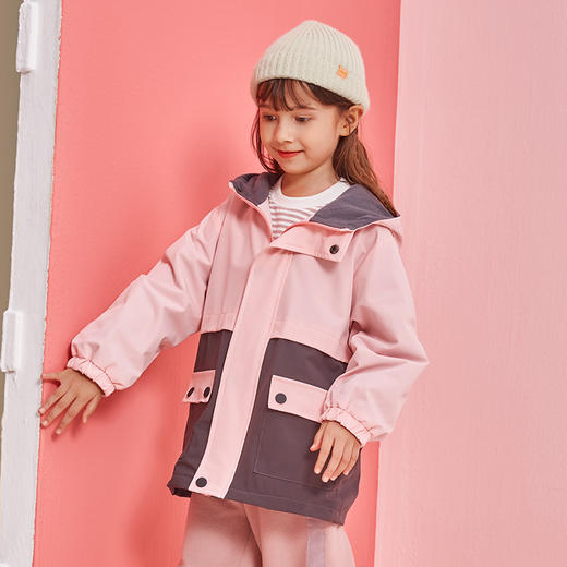 【老虎】龙之涵 儿童活力撞色加绒连帽防风衣 恒温保暖连帽防风棉服 中大童保暖上衣 A类标准 商品图6