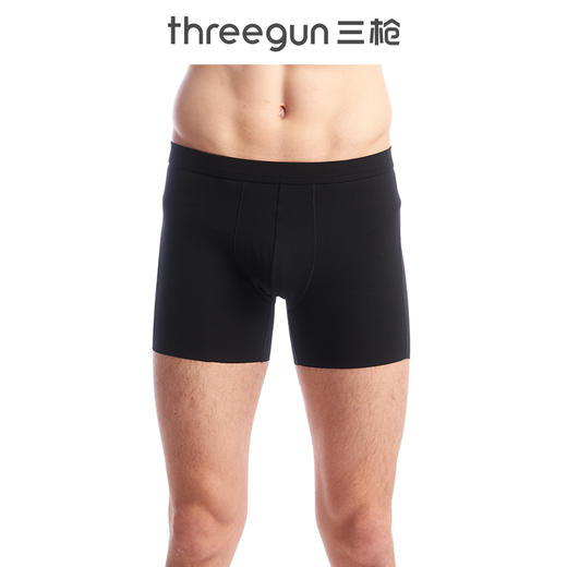 Threegun三枪【匠心系列-120支丝柔皮马棉】男士无痕平角裤四角内裤（1条装）-50407B121 商品图1
