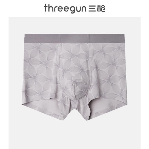 Threegun三枪 【舒木尔】印花无痕男士平角短裤四角内裤（1条装）-50741B031 商品图0