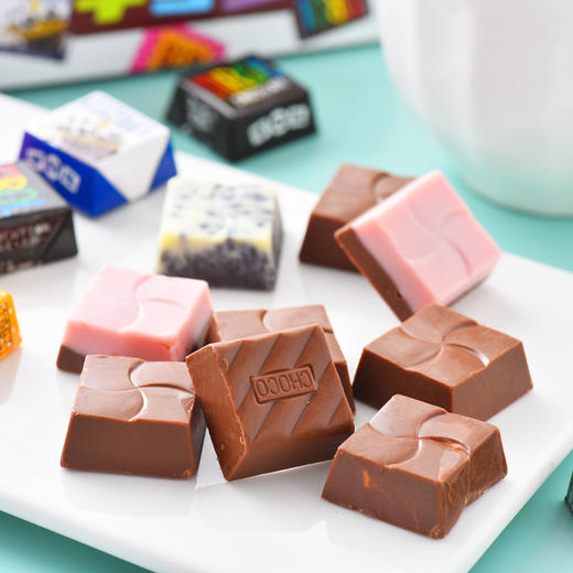 日本松尾盒装什锦代可可脂巧克力148.2g/045390 经典方块巧克力多重口味缤纷色彩 商品图2