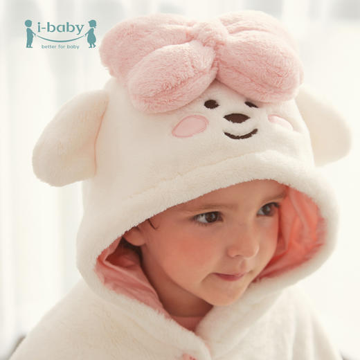 ibaby×outlast太空科技恒温&奈娃牛奶绒抗静电儿童斗篷 冬萌趣造型家居服斗篷 商品图1