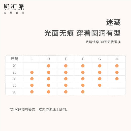 [迷藏]光面无痕全罩杯模杯上托大胸内衣秋冬打底文胸 商品图3