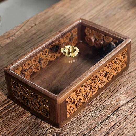 核美系列 长方收纳盒单层 核桃木+黑胡桃木 商品图2