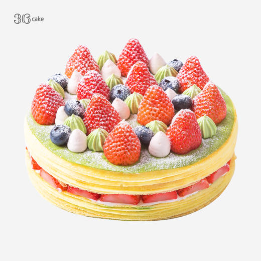 草莓抹茶手作千层， 可选6英寸/8英寸 商品图0