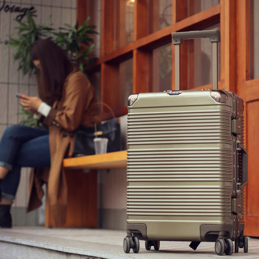 银座PC铝框旅行箱飞机轮20/24/29寸商务登机箱密码锁拉杆箱男女6618K 商品图6