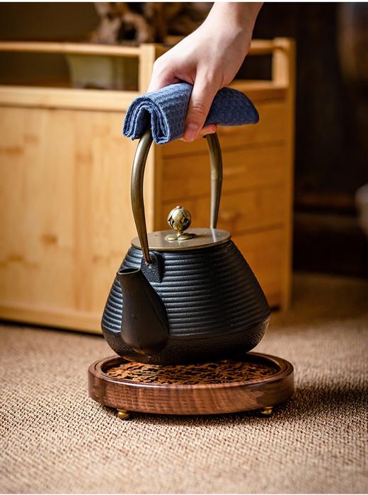 核美胡桃木壶承底座复古圆形功夫茶垫杯托茶台 隔热垫茶道配件 商品图2