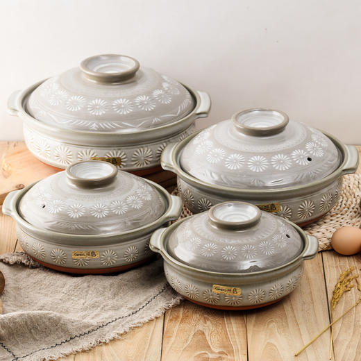 日本进口万古烧三岛陶锅耐高温砂锅炖锅汤锅 商品图3