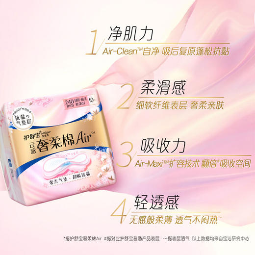 护舒宝280MM云感奢柔棉AIR卫生巾10片装(计价单位：包)（BJ） 商品图3