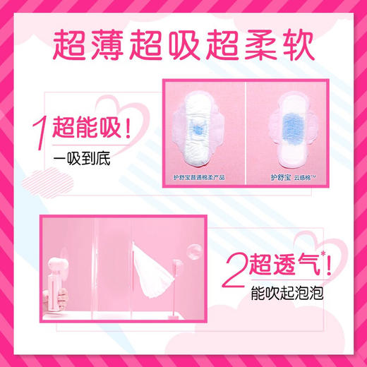 护舒宝秒吸云感棉极薄日用240mm(30+2)片卫生巾*2包（计价单位：套）粉色（BJ） 商品图5