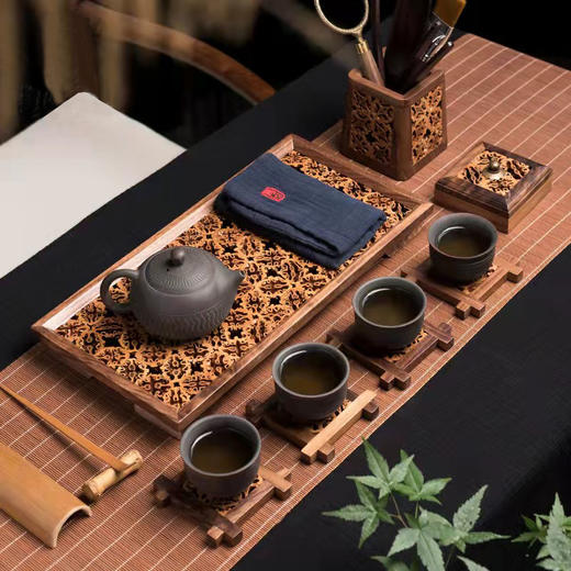 核美系列 无边干泡盘 圆 核桃木+黑胡桃木 商品图4