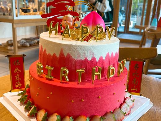 双层祝寿蛋糕（寿桃款） 商品图1