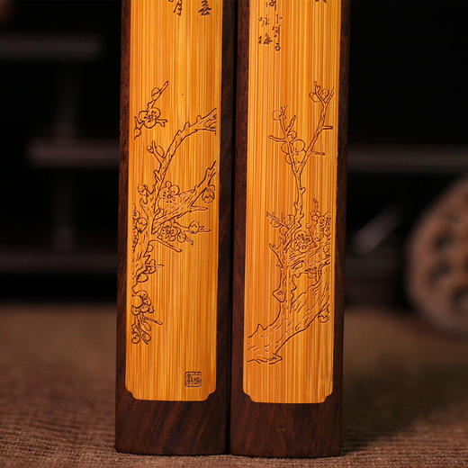 诗画°黑檀镶竹镇纸 商品图2