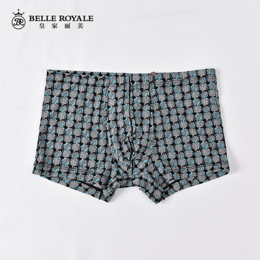 皇家丽美棉裆光滑冰丝平角裤花样男式四角短裤头DK9247 商品图1