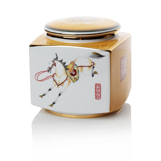 唐山骨质瓷 天行健 大方茶叶罐 商品图2