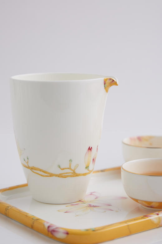 B-NB-3002/3020 唐山骨质瓷 御花颜（玉兰花）7头套装茶具套装高档 商品图5