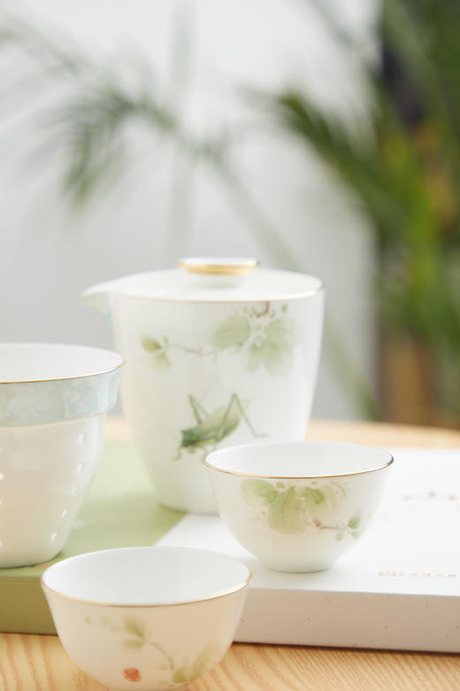 唐山骨质 鸣春 手绘蛐蛐 旅行茶具套装 商品图1