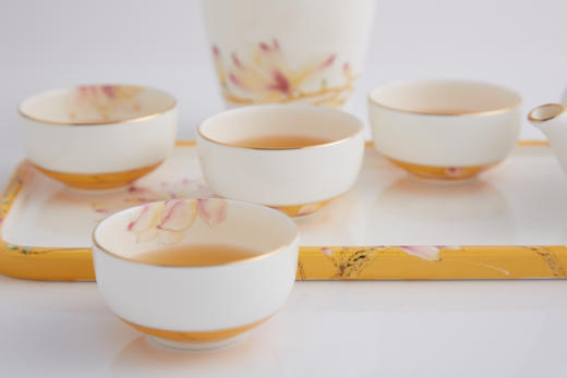 B-NB-3002/3020 唐山骨质瓷 御花颜（玉兰花）7头套装茶具套装高档 商品图1