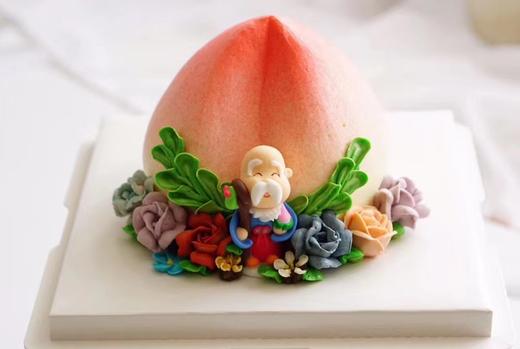 大寿桃祝寿款：再大就不精致了哟，夹心依然是满满的新鲜水果夹心，侧面装饰是韩式都是裱花 商品图1