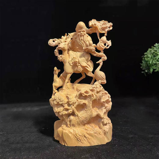 新款寿星鹿°黄杨木10*4*17cm 商品图0