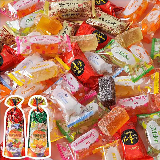 韩国青右橡皮糖/综合水果糖600g 多种水果味 独立包装 年货必备 062088/061545 商品图2