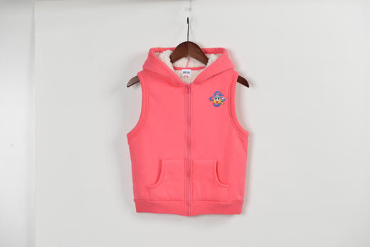 Threegun三枪 【羊羔绒】少儿连帽开襟背心-8C049A311 商品图4