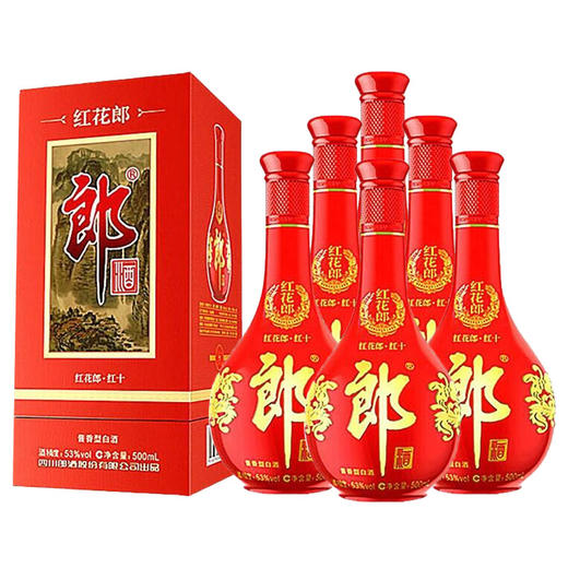 【12.12】 郎酒 红花郎 10年（新老随机）53度 500ml x6 整箱装 商品图2