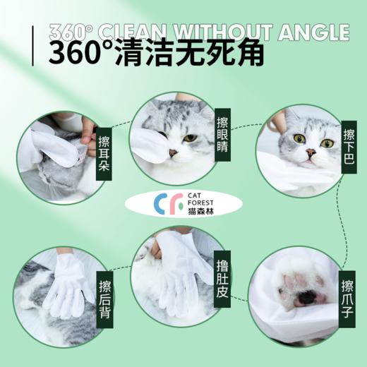 【积分兑换】猫森林宠物洁耳泪痕指套湿巾/免洗手套洗澡专用 商品图5