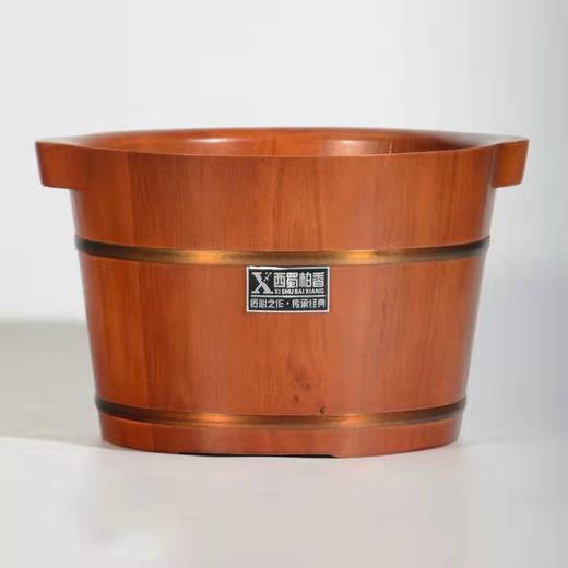 橡木泡脚桶25cm高 橡木泡脚桶家用泡脚洗脚盆加厚足浴桶木盆足浴盆按摩橡木桶过小腿 商品图1