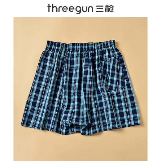Threegun三枪 【纯棉】色织男士阿罗裤短裤四角内裤（1条装）-50698B131 商品图2