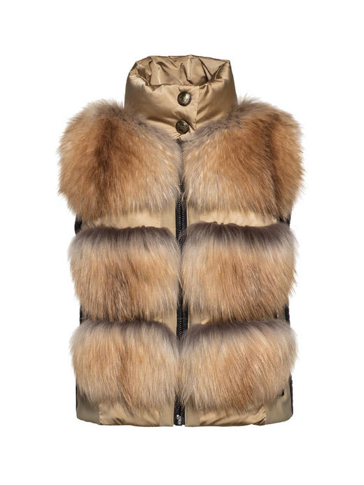 Goldbergh - CHIC bodywarmer real fur - Desert - 戈德堡 - 背心 - 棕色 商品图0