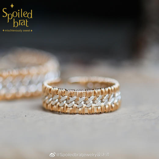 SpoiledBrat Jewelry 金银轨道戒指 商品图5