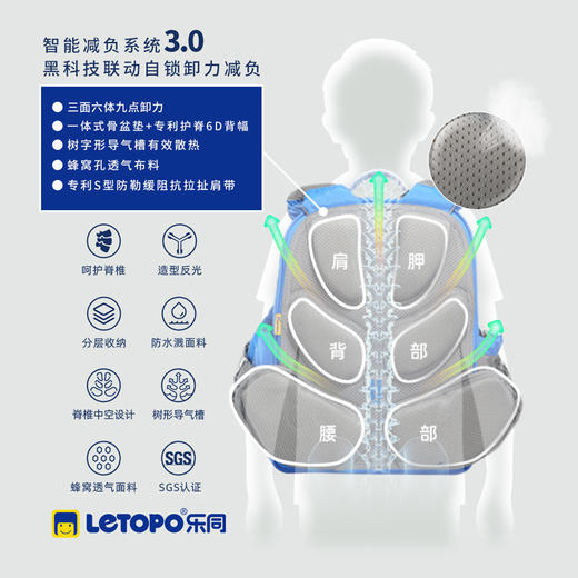 乐同 悟空素雅系列书包 | S型设计、加厚护肩带、减负释压、好看又好背 商品图1