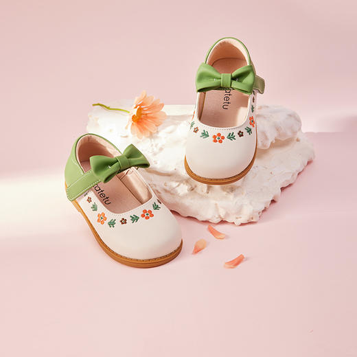 卡特兔公主鞋女童皮鞋2022年春季女孩单鞋小清新英伦小皮鞋儿童鞋 商品图0