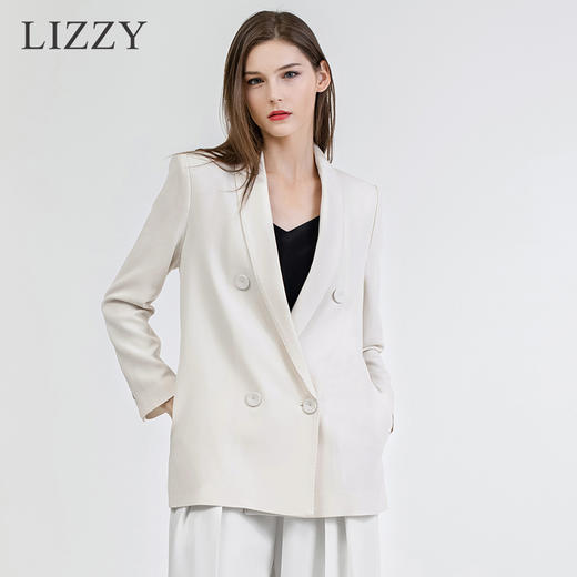 LIZZY 2024春夏老钱风简约通勤男友风阔版型西装外套7461 商品图4