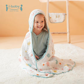 【秒杀39元】ibaby×outlast太空科技恒温&奈娃联名ip宝宝纱布浴巾新生儿厚款棉纱布斗篷浴袍非质量问题不退不换