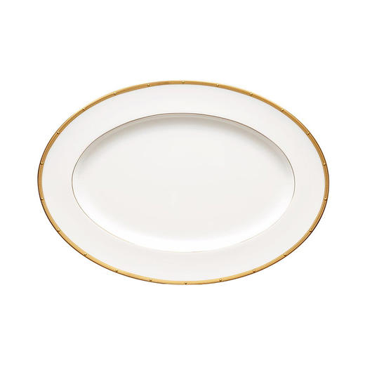 日本则武欧式铂金边家用高端鱼盘37cm【不支持补差，非质量问题不退不换】S 商品图0