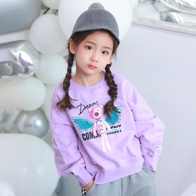 【2025反季抄底清仓】龙之涵 宽松短款系列卫衣 女童飞翔梦印花 秋冬时尚百搭童装 婴幼儿A类标准