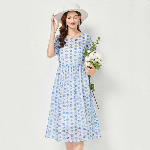 丁摩 两件套配纯棉吊带时尚沙滩裙天丝短袖连衣裙大码女装裙子夏Q122002气质性感连衣裙修身真丝DY199 商品图7