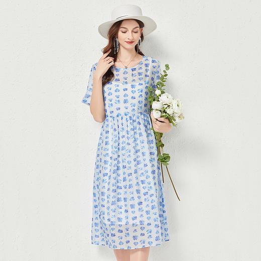 丁摩 两件套配纯棉吊带时尚沙滩裙天丝短袖连衣裙大码女装裙子夏Q122002气质性感连衣裙修身真丝DY199 商品图9