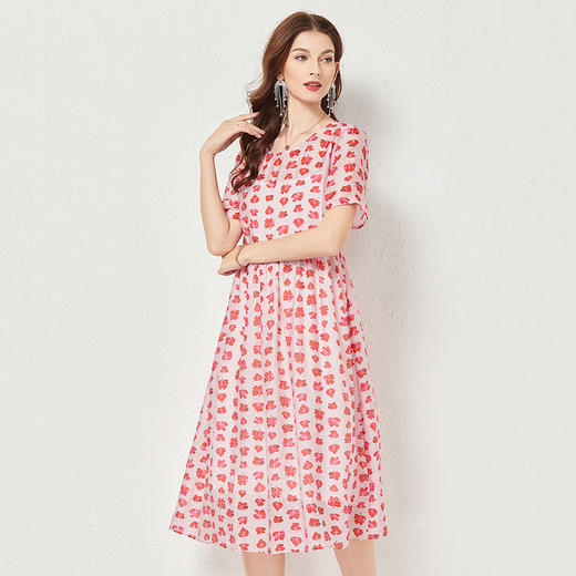 丁摩 两件套配纯棉吊带时尚沙滩裙天丝短袖连衣裙大码女装裙子夏Q122002气质性感连衣裙修身真丝DY199 商品图4