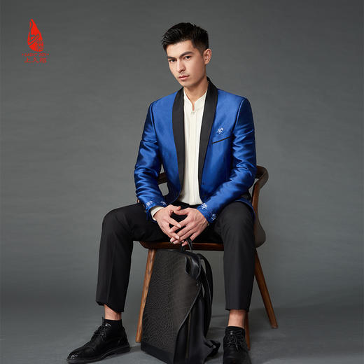 SAINTJOY/上久楷 宋锦双肩包 鳄鱼纹 黑色BMS21A0401 商品图2