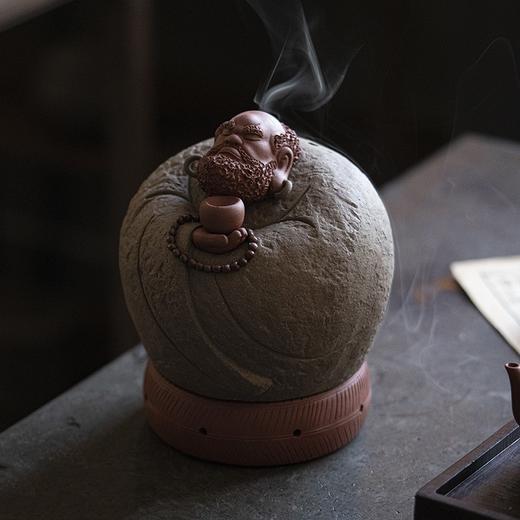 陶知然 大师级纯手工 达摩香炉(持钵） 书房茶台摆件新中式 时尚 大气 精美 商品图2