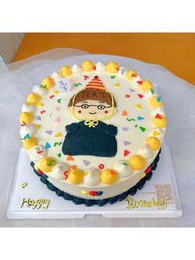 手绘男士蛋糕（年龄备注）（下单现做，根据排单3-4小时左右）