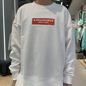 【M/L/XL断码】安踏春款女套头卫衣棉针织舒适宽松圆领打底衫162218741【库存有限，如无货将做退款，介意慎拍！】