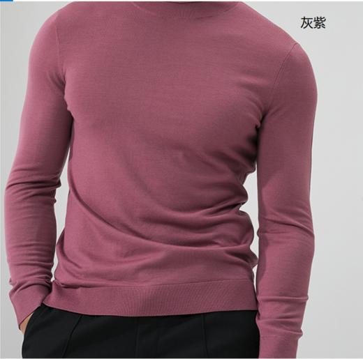 【断码清仓 不退不换】【100%绵羊毛】男款圆领【超细美丽诺纯羊毛衫】通勤打底外穿针织衫H221090158 （现货 ） 商品图7