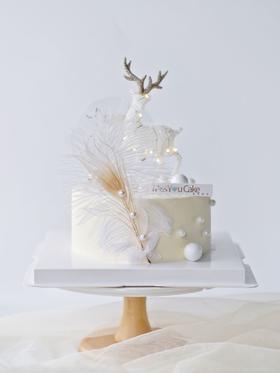 定制款裸蛋糕 - 冰雪麋鹿