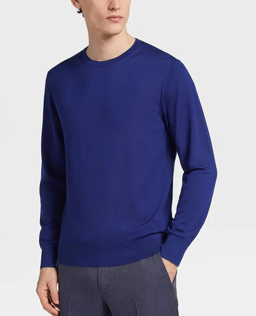 【断码清仓 不退不换】【100%绵羊毛】男款圆领【超细美丽诺纯羊毛衫】通勤打底外穿针织衫H221090158 （现货 ） 商品图4