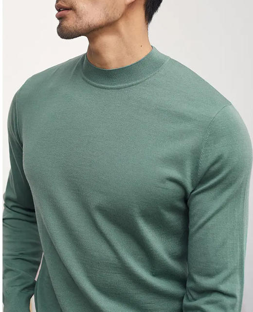 【断码清仓 不退不换】【100%绵羊毛】男款圆领【超细美丽诺纯羊毛衫】通勤打底外穿针织衫H221090158 （现货 ） 商品图1